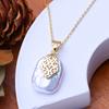 LSOOYH Natural Freshwater Big Baroque Pearl Necklaces Party Elegant Vintage Pendant, Birthday Gifts for Women