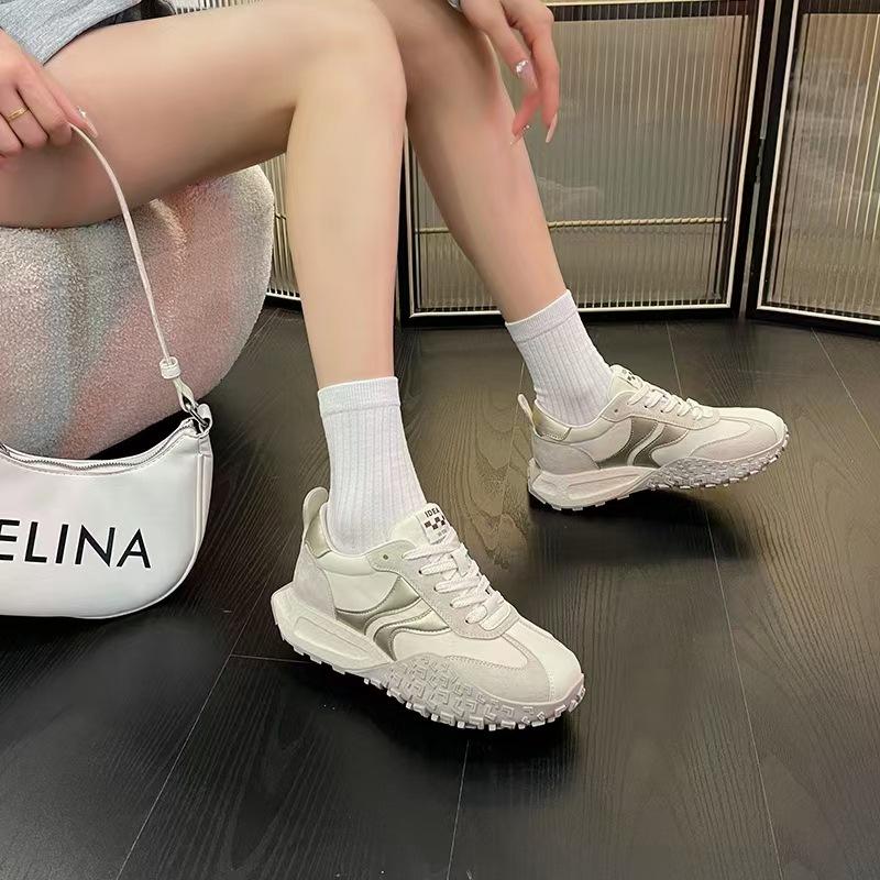 Leather retro classic Forrest Gump shoes women's 2025 spring new sports shoes women's Korean version versatile casual training shoes tide