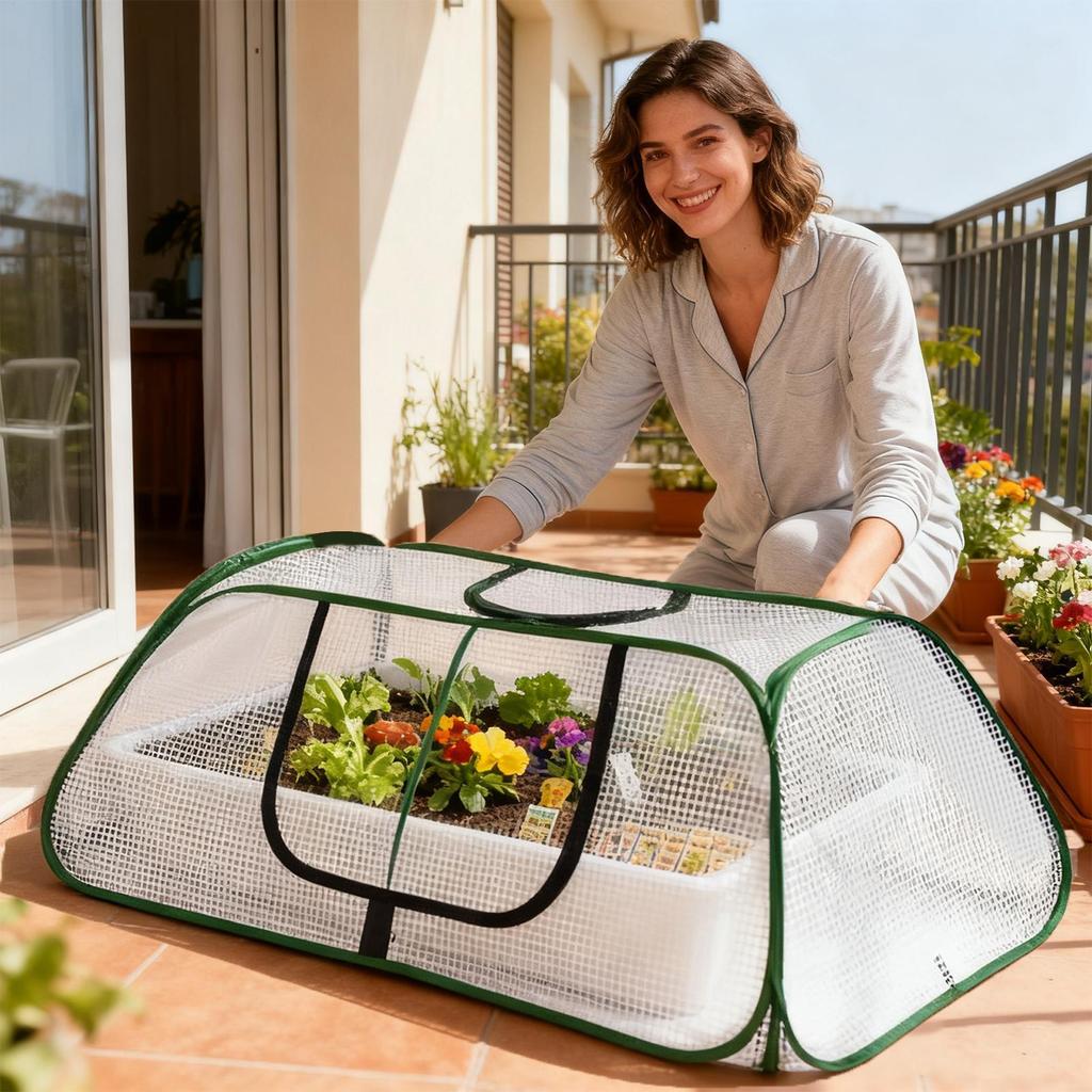 Row Covers For Garden Breathable Mesh Planter Accessories With Zipper Garden Bed Cover For Outdoor Winter Cold Weather Freezing