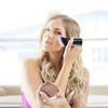 Falliny Retractable Kabuki Makeup Brush, Angled Travel Powder Blush Brush, Foundation Makeup Brush with Cover, for