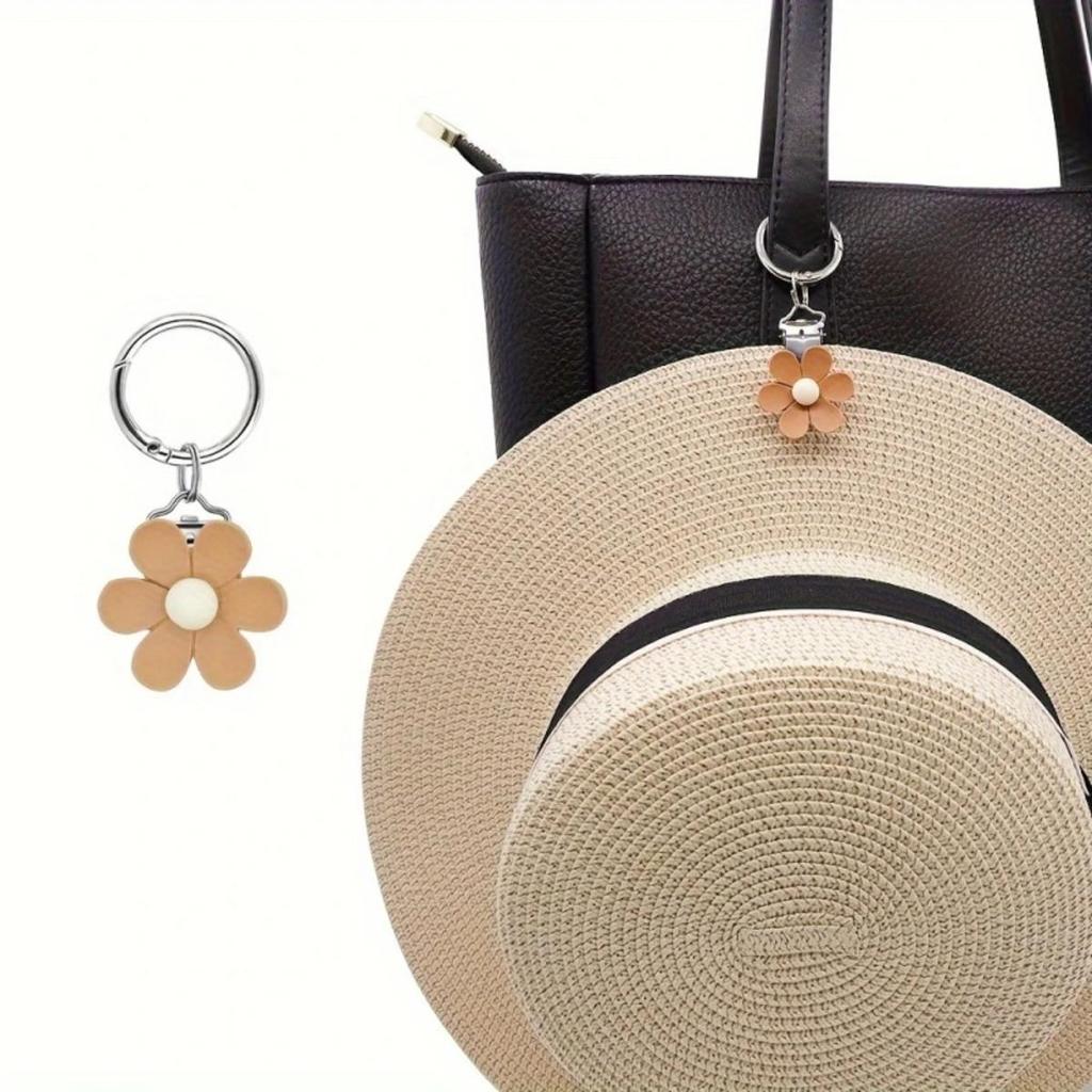 Bag Decoration Clip Colored Resin Simulated Sunflower Travel Hat Clip Women Girl Multifunctional Sunglasses Hanging Clip