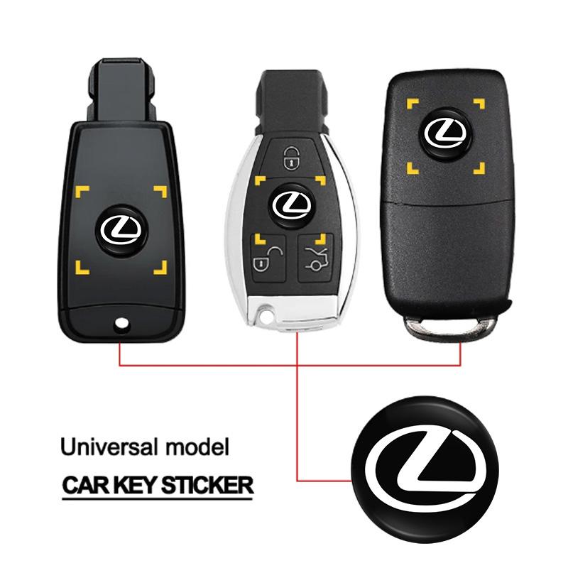 MMLU4 14/16mm Car Key Stickers Aluminum Decorative Paster For Lexus RX330 IS250 Ct200h ES300h GX Auto Interior Accessories keychain