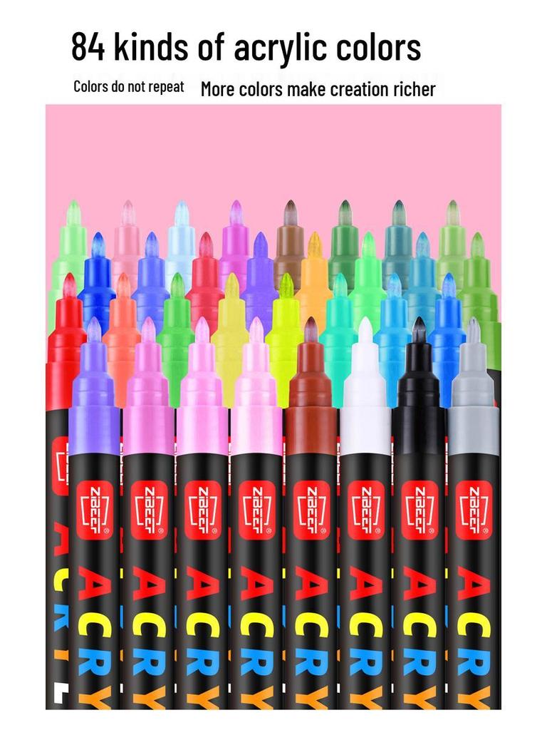 Guangna 2100 Fine Tip Acrylic Marker Set - 120/240 Colors, Press-Type, Water-Based for Students
