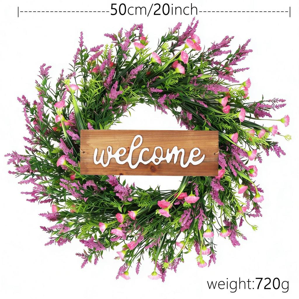 Kai Jin Lavender Letter Wreath for Indoor/Outdoor Door Decoration