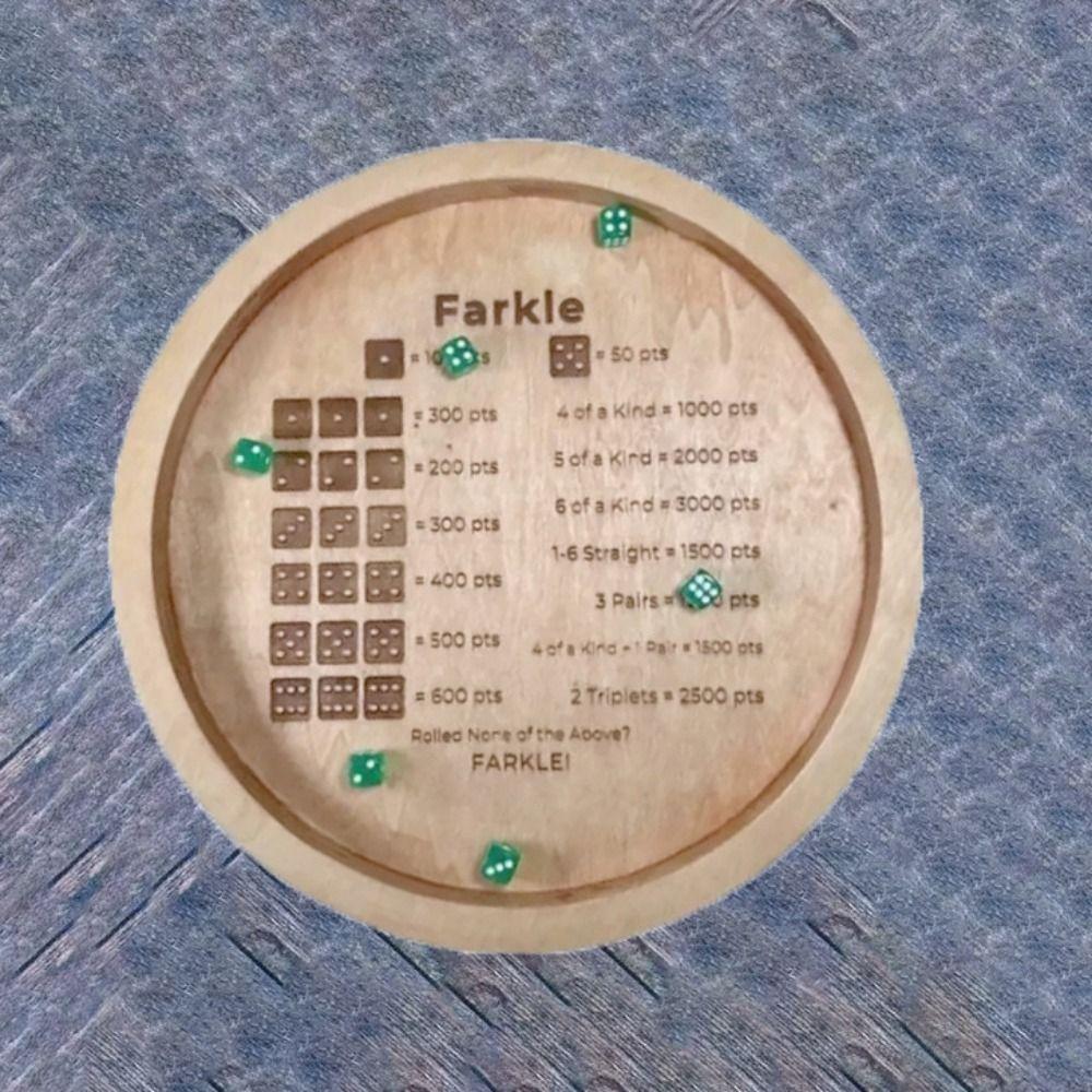 

Craft Farkle Dice Tray Wooden Dice Plate Game Ornaments Creative Wooden Dice Tray Game Essential