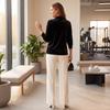 Women's Fashion Velvet Cowl Neck Long Sleeve Top, Loose Fit