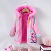 Baby Girls Pink Hooded Winter Jacket Coats with Zipper Children Clothing Kids Girls Clothes for 2 3 4 5 6 7 Years