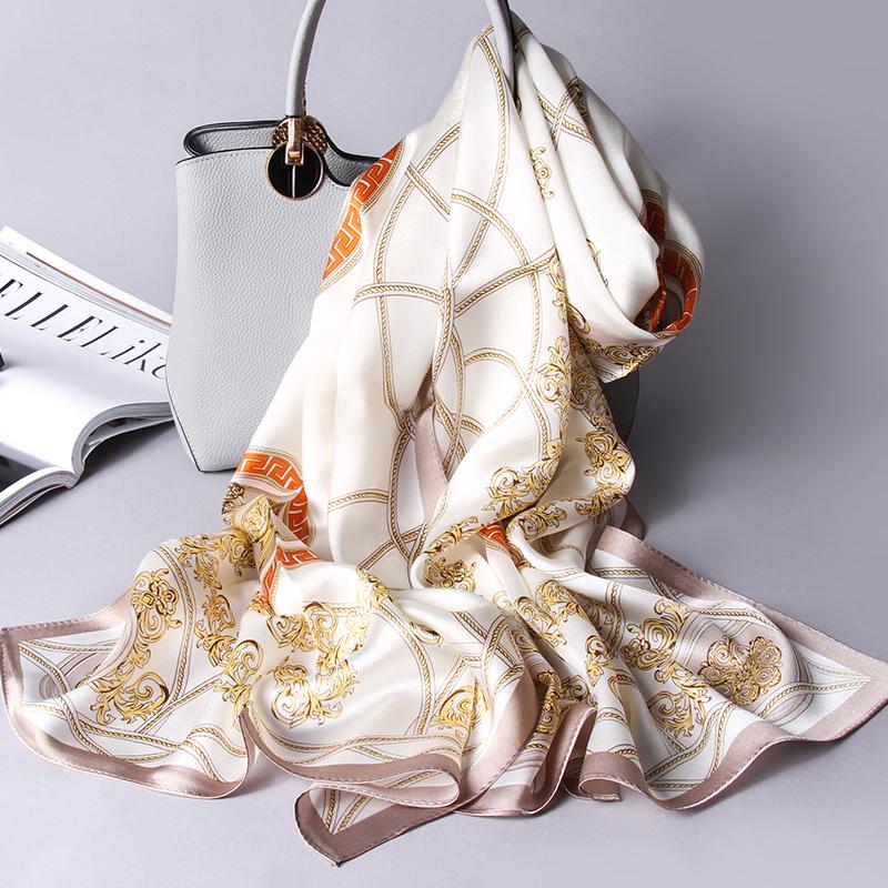 Sciarpa Lunga 100% Seta Donna Lusso Shawl in Raso di Seta Naturale Foulard Sottile Primaverile per Capelli Sciarpa da Collo in Vera Seta di Hangzhou