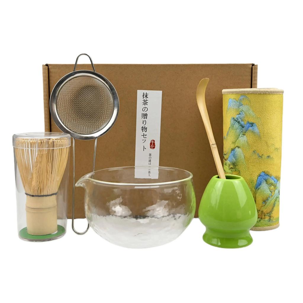 1/6PCS/Set Japanese-style matcha bowl ,Cloth, Spoon, Strainer, Tea Whisk, Perfect Gift For Ceremony, Traditional Decoration