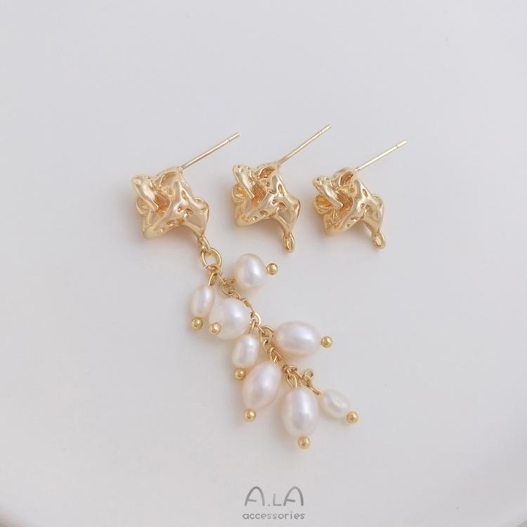 

14K Gold-Filled Little Monster Asymmetrical Stud Earrings with 925 Silver Needle