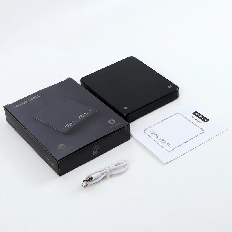 0.1g Precision Digital Coffee Scale - 3kg Capacity with Timer & LED Screen, USB Rechargeable for Espresso/Brewing(Oz/ml/g Units)