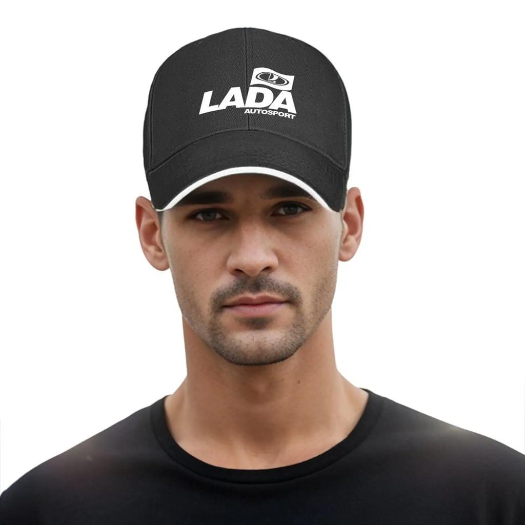 Lada Autosport with flag logo white Baseball Cap Mountaineering Fishing cap Brand Man cap Funny hats Women Mens