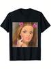 Unisex Funny Doll Face Graphic Oversized Streetwear Cotton Short Sleeve All Season Casual Tee