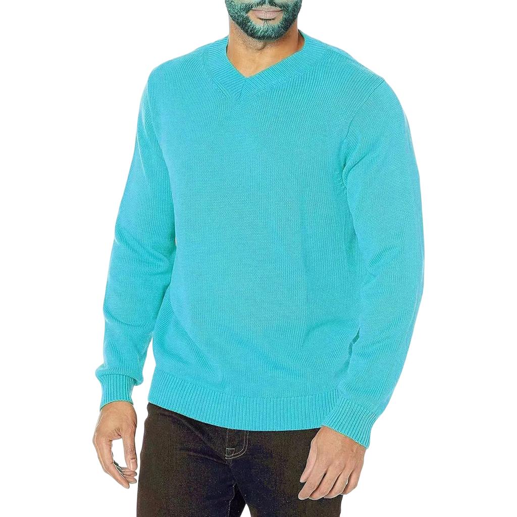 Men's  Big Size  Loose  V-Neck  Pullover  Long Sleeves  Knitting  Sweater