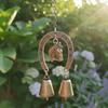 Creative Retro Wind Chimes Horse-Shaped Metal Pendant Blessing Outdoor Wind Chimes  Backyard