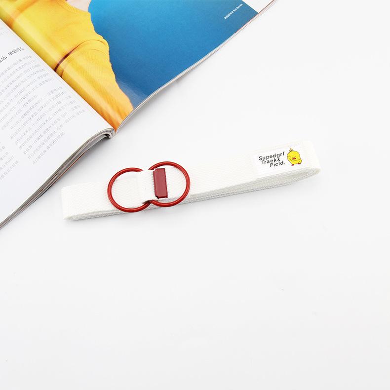 

Alphabet Duck Yellow Adhesive Cloth Double Loop Buckle Belt Weaving Canvas