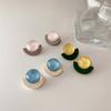 Niche Fan-shaped Wood Acrylic Resin Earrings Female Korean Simple Personality Versatile Temperament Stud Earrings