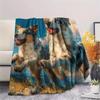 Two Australian Shepherds,pattern Flannel Blanket, High quality Comfortable for All Seasons, Home Decor, Warmth and Comfort, Perfect for Gifts.