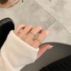 Little Green Diamond Index Finger Ring: Fresh, Simple, Thin Titanium Steel with 18K Gold Plating