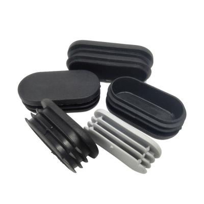 Oválne plastové zátky do rúrok Rúrkové vložky Zátky Krytky na nohy stola stoličky Čierne/Biele 10*20mm~50*120mm