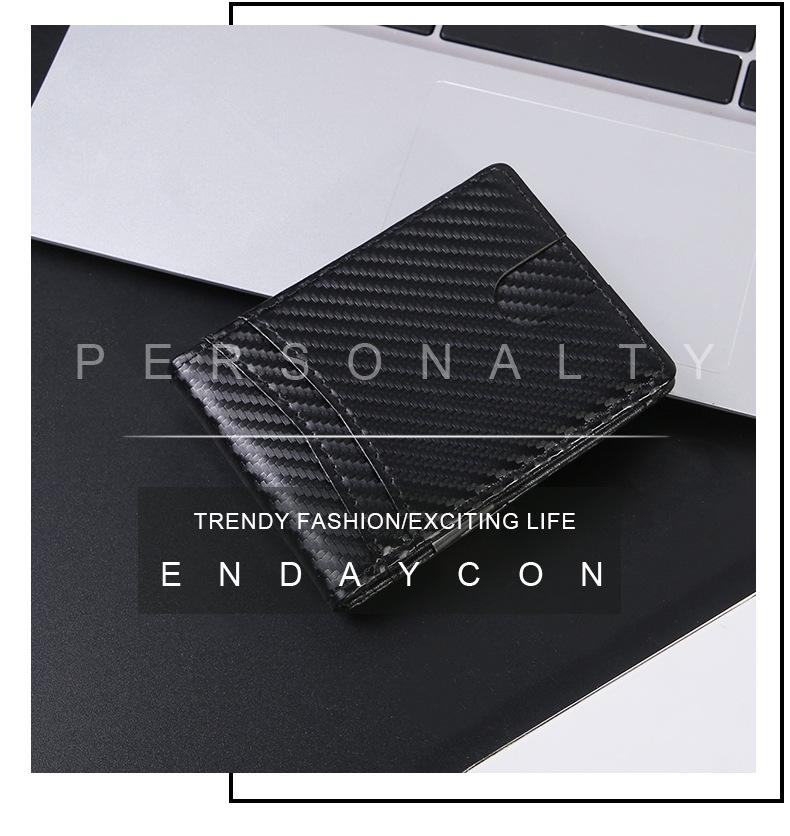 Minimalist RFID Anti-Theft Carbon Fiber Card Holder and Money Clip Wallet