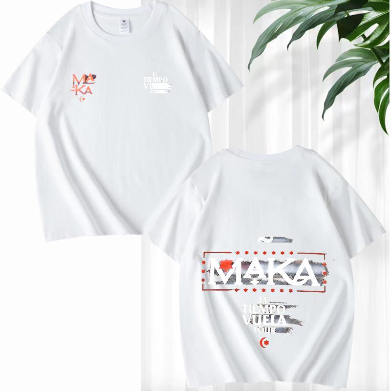 Rapper Maka El Tiempo Vuela Tour Merch T Shirt men women funny Oversized 100% Cotton short sleeve Summer print Unisextops