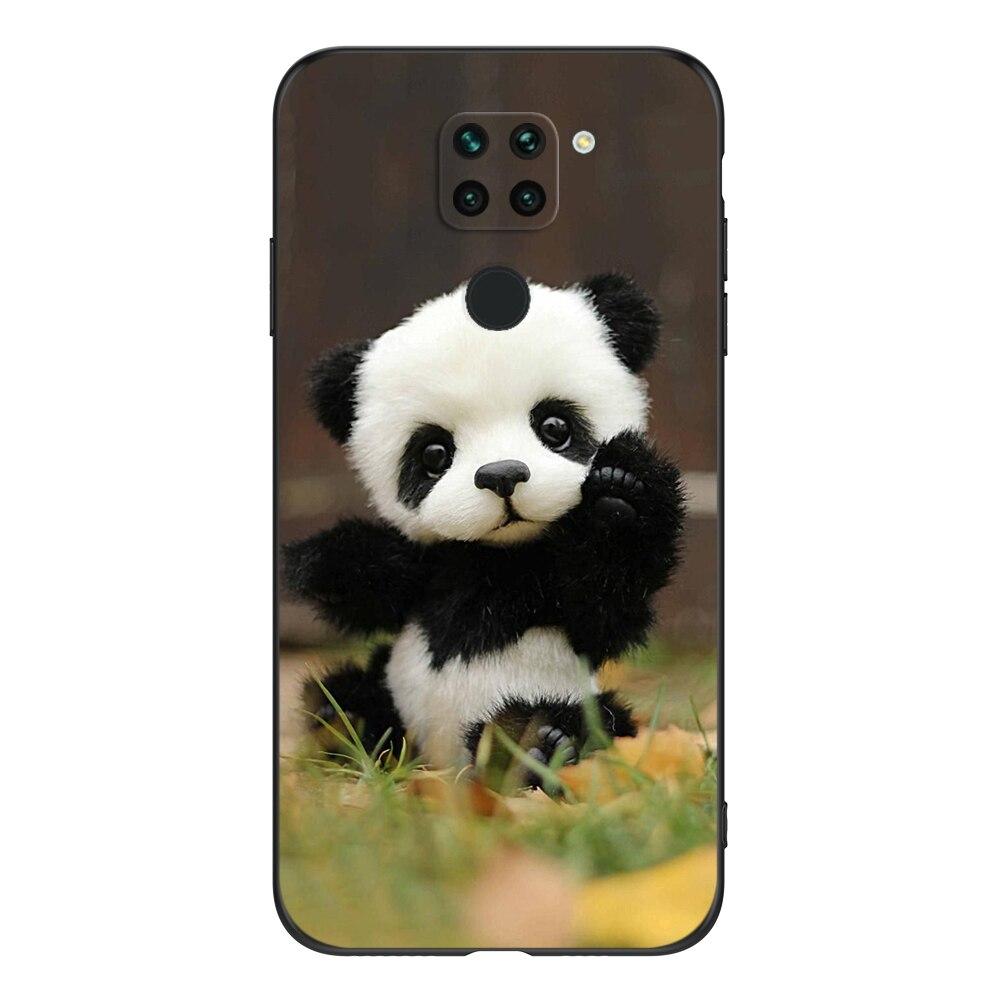 For Xiaomi Redmi Note 9 Global Phone Back Cover  Black Tpu Case Lion Wolf Tiger Dragon