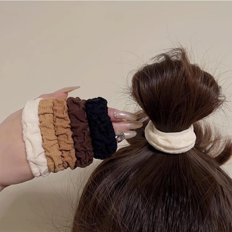 High Ponytail Ball Hair Ring Thick Headband Women's New Autumn and Winter High Elastic Durable Seamless Hair Rope Rubber Band