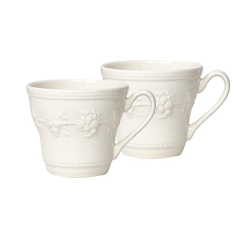 

Wedgwood Joyful Holiday Ivory White Mug Set