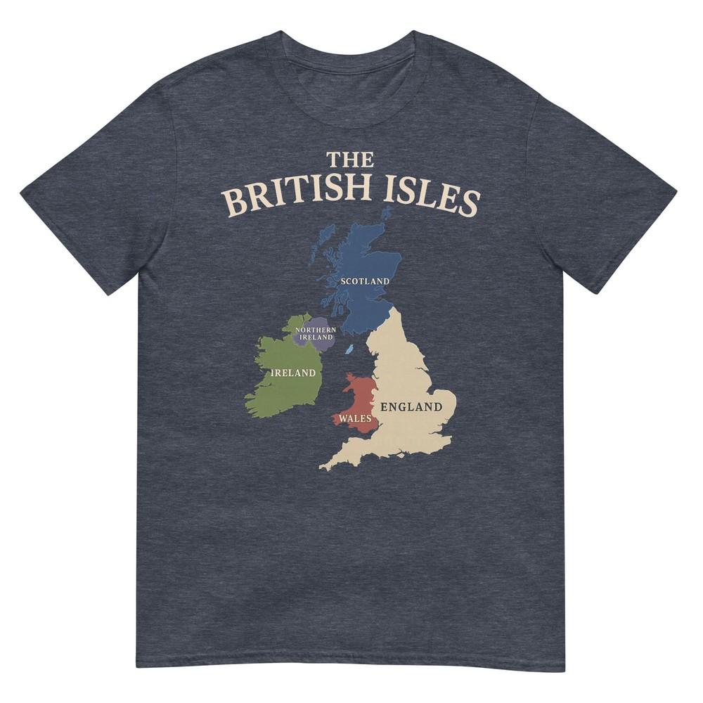 British Isles Sea Ireland Scotland Wales England Map Coins Tshirt