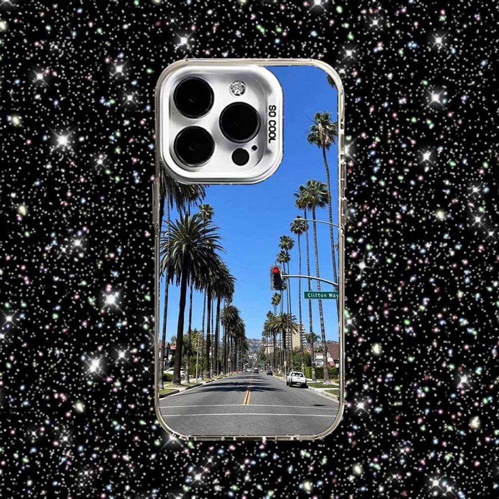 Travel Los Angeles California Phone Case For iPhone 16,15,14,13,12,11,Pro,XS,Max,Plus,Mini,SE White Candy Matte Shockproof Cover