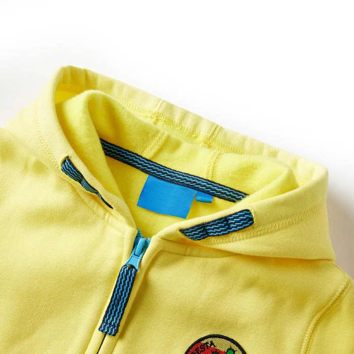 Sweat-shirt à capuche et fermeture éclair pour enfants jaune clair 92/104/116/128/140