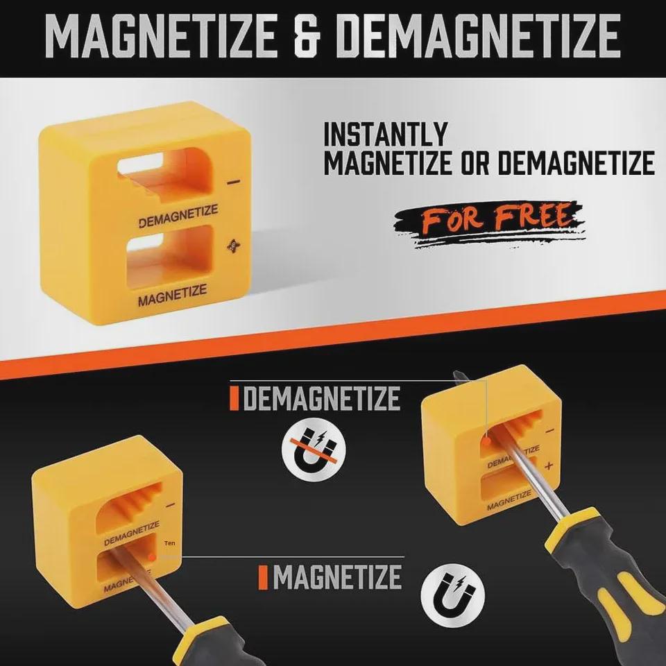 11-Piece Magnetic Screwdriver Set with Cross-Head Tips and Cushioned Grip