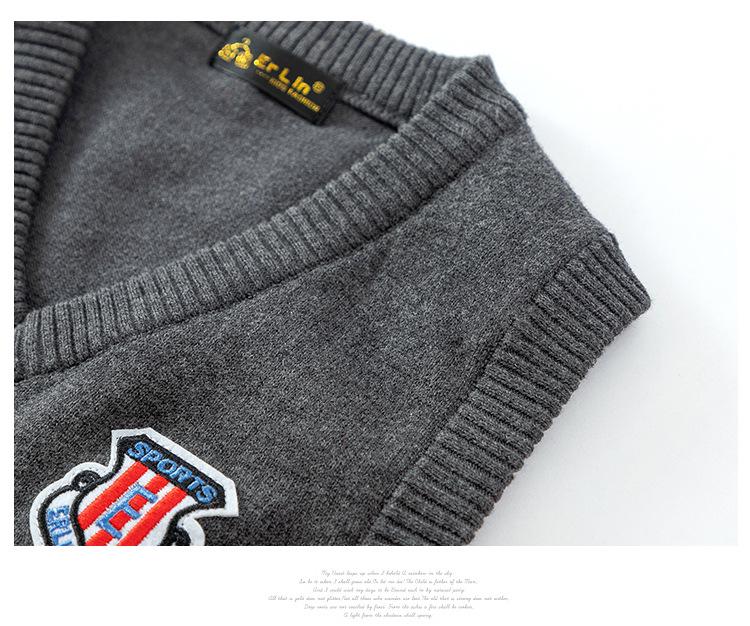2025 Autumn Korean Kids' Knitted Sweater Vest - Girls & Boys College Style