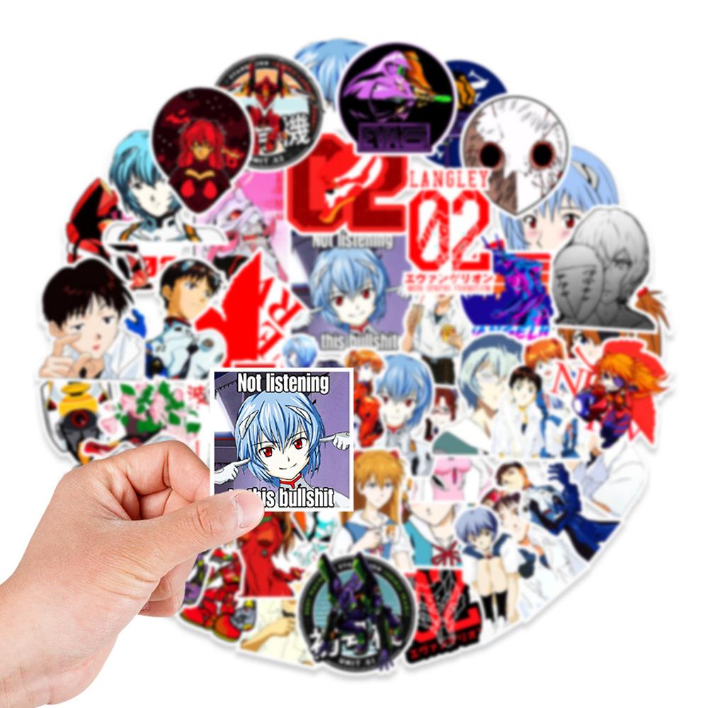 50 New Evangelion Graffiti Stickers Car Skateboard Refrigerator Suitcase Mobile Phone Decoration Stickers