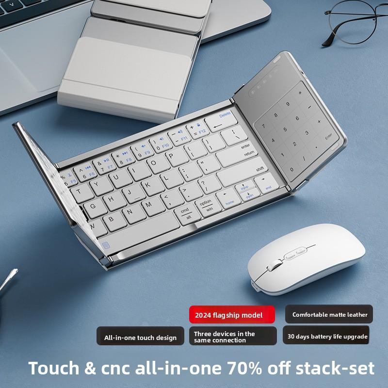 Tri-fold Keyboard Wireless Bluetooth Foldable Small Keyboard Suitable for Desktop Computers and Notebooks