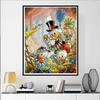 Disney 5D DIY Diamond Painting Decoration Set Scrooge McDuck Treasure Hunt Theme Illustration Diamond Embroidery Rhinestone Cross Stitch Kit Handmade