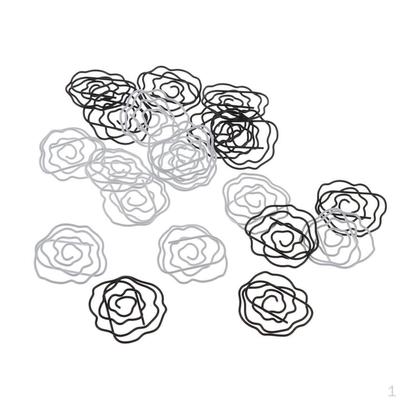 20Pcs Rose Flower Shape Paper Clip Binder Book Mark for Office Organize