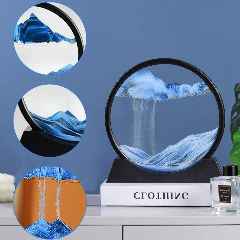 7 inch nisip mișcător Nisip Vedere Deep Sea Art Picture Clepsidra Afișare dinamică 3D Mișcare Nisip Pictură Home Office Decoration Cadouri