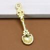 iplusmile 50-Piece Set of Spoon Pendant Charms, Alloy, Gold Color, 1.30 x 0.35 x 0.09 inches, for DIY Accessories, Necklaces, Keychains, Bracelets,