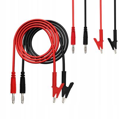 Test Leads For Multimeter/Laboratory Power Supply - Crocodile Clips 1500V 15A 100Cm (2 Pcs - Black And Red)