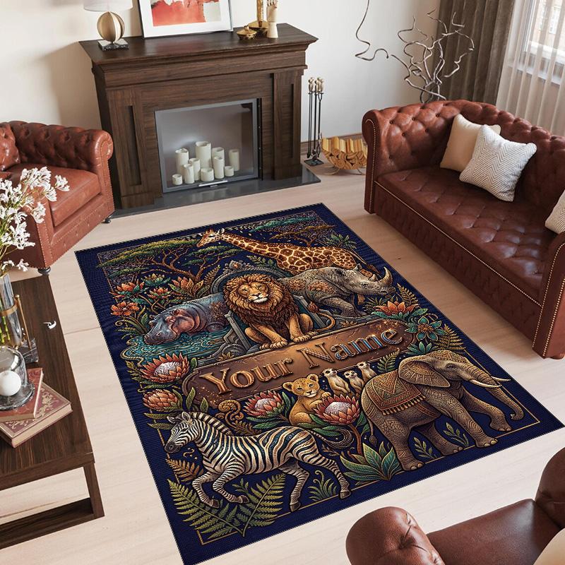Other Similar Designs Theme Crystal Velvet Rug Personalized Custom Name Text Soft Floor Mat Home Decor