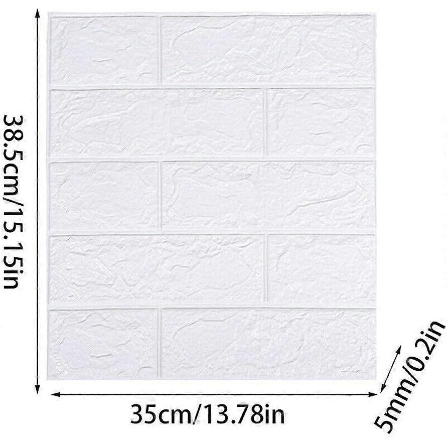 10 PCS 3D Brick Wallpaper, 13×15’’ DIY Self Adhesive Wall Tiles, Waterproof, Home Decoration