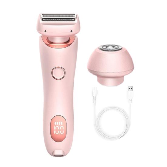 מכונת גילוח חשמלית לנשים ראש כפול נטענת USB עמיד למים נייד פנים גוף אזור ביקיני זרוע רגל הסרת שיער אפילציה גילוח גוזם