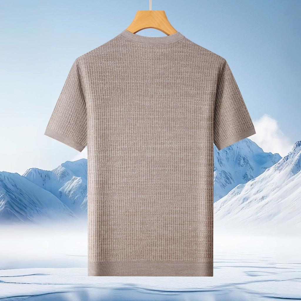 Men's Summer Knitted Short-Sleeved T-Shirt