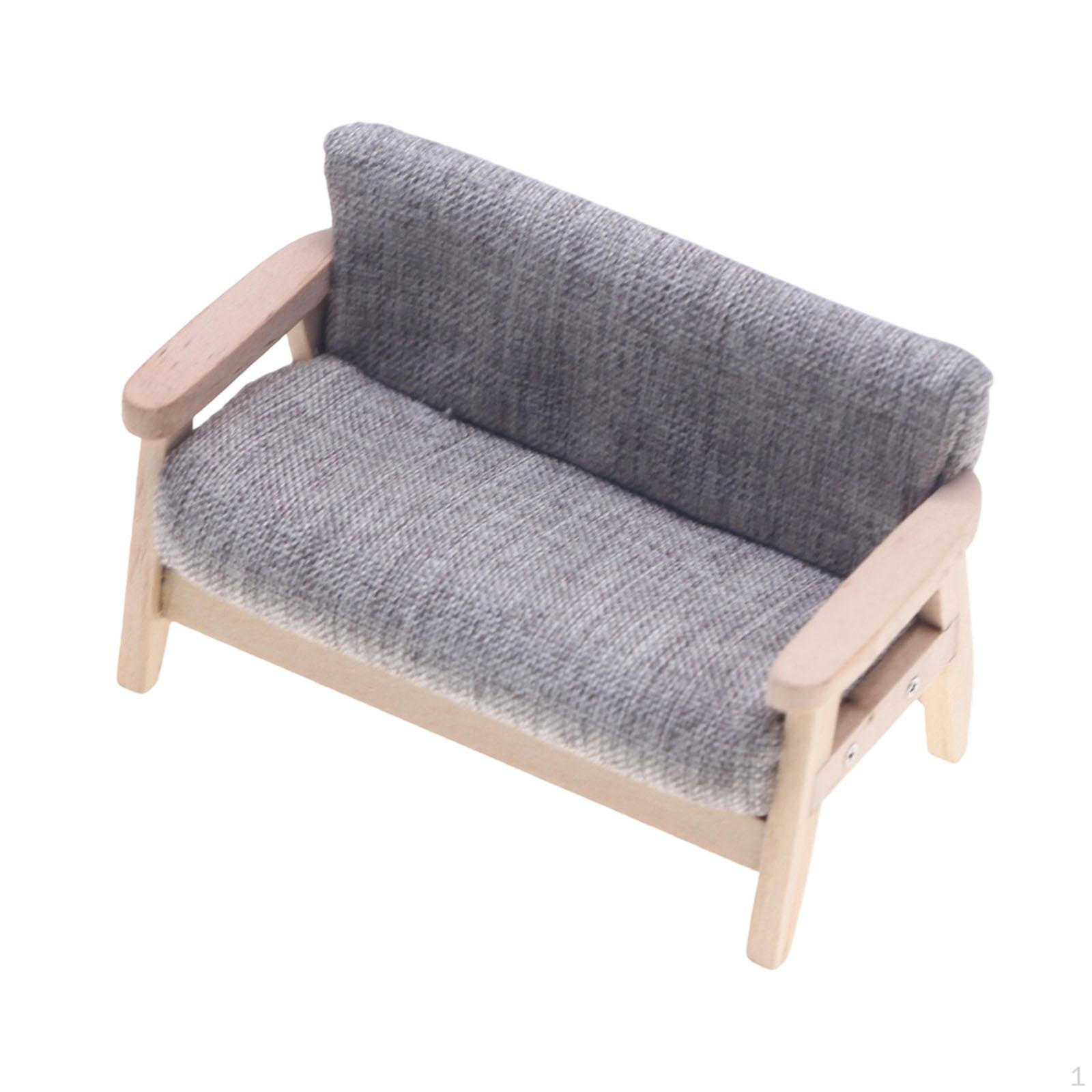 

1:12 Миниатюрный диван для кукольного домика в подарок, украшения для микроландшафта, бордовый серый