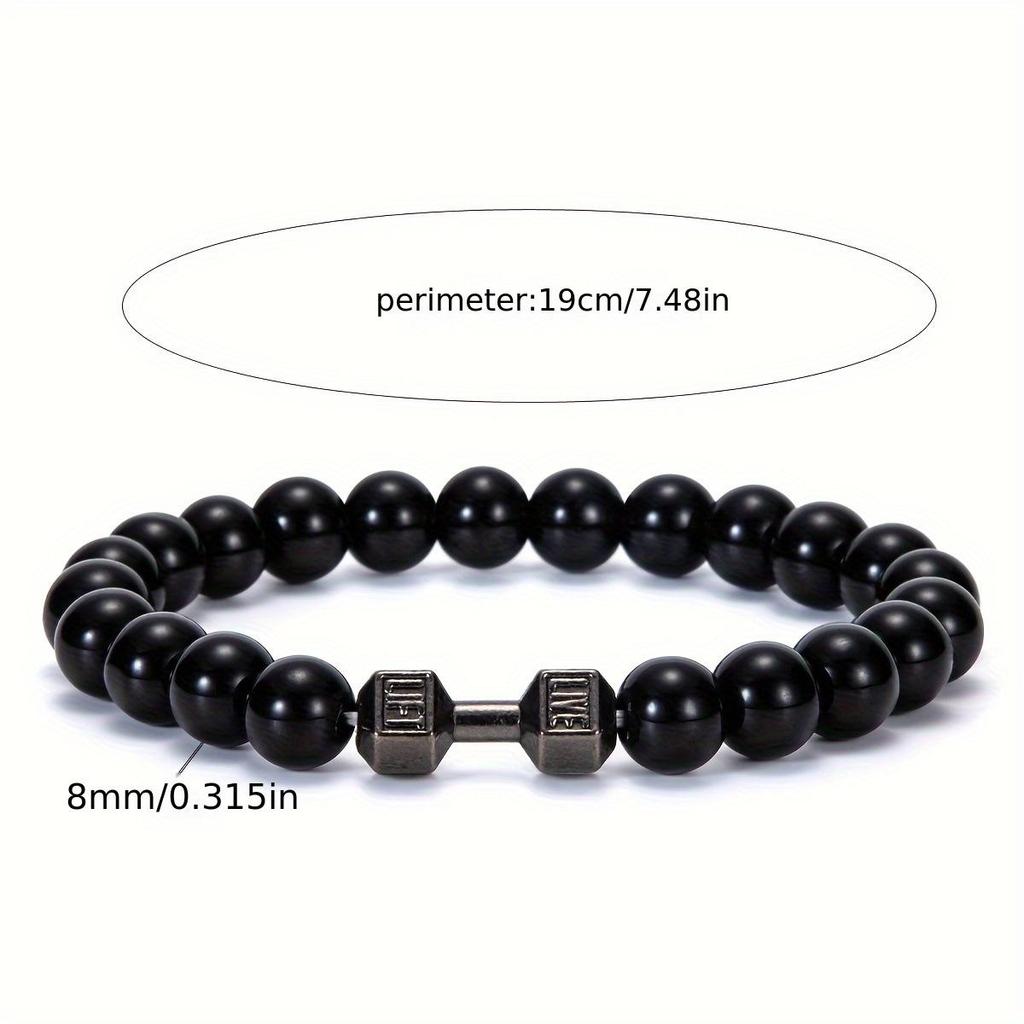 Hot Seller: Barbell & Volcanic Stone Bracelet