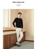 Autumn Men's Slim Fit Crew Neck Knit Sweater with Letter Ribbon Detailing