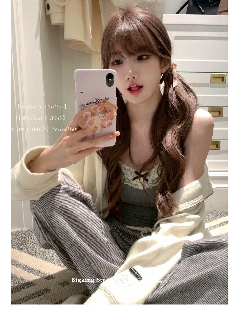 Plus Size Lace Camisole for Women: Elegant Bowknot Sleeveless Base Layer
