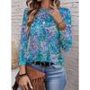 Women's T-shirt 3D Printing Green Plant Print Fashion Long Sleeve Round Neck Regular Top Holiday Weekend Spring and Autumn